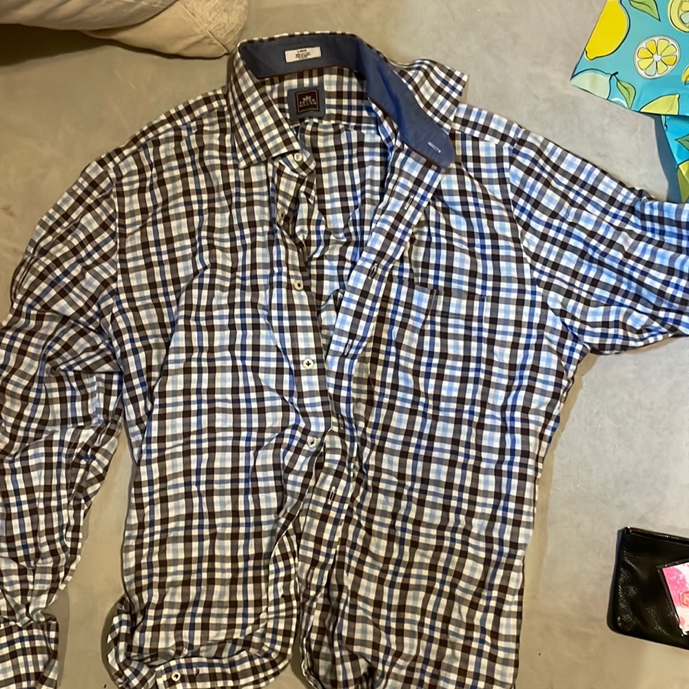Mens Large Peter Millar 100% Cotton Plaid Button down